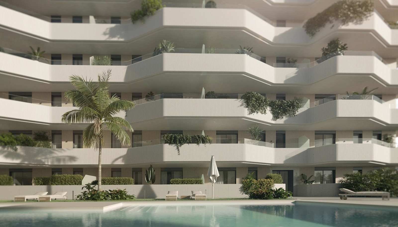 Ny leilighet med takterrasse og fellesbasseng – privat basseng, bilde 1