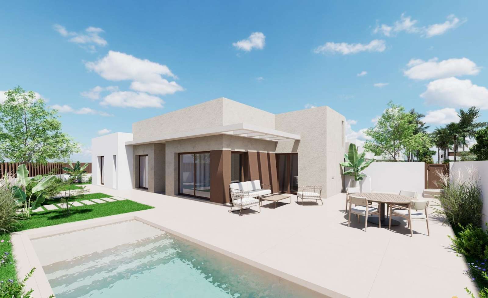 Ny villa med takterrasse – Privat basseng, bilde 1