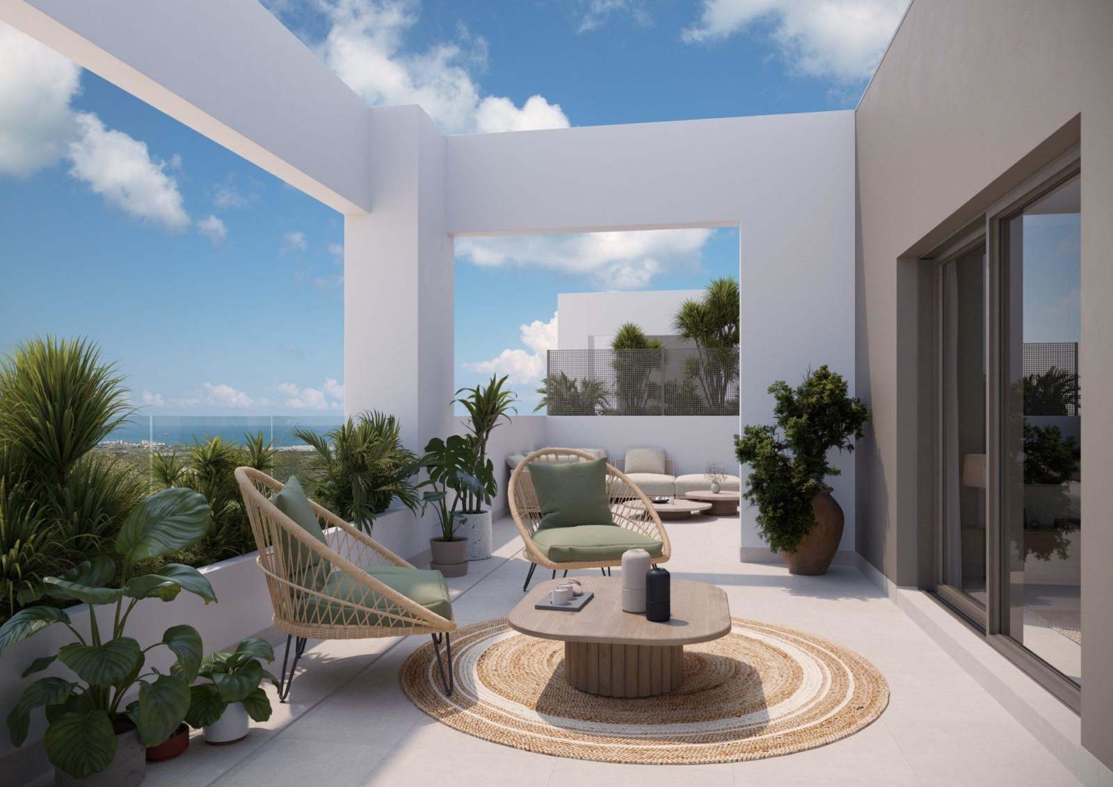 Ny leilighet med havutsikt – Fellesbasseng og 37 m² terrasse, bilde 1