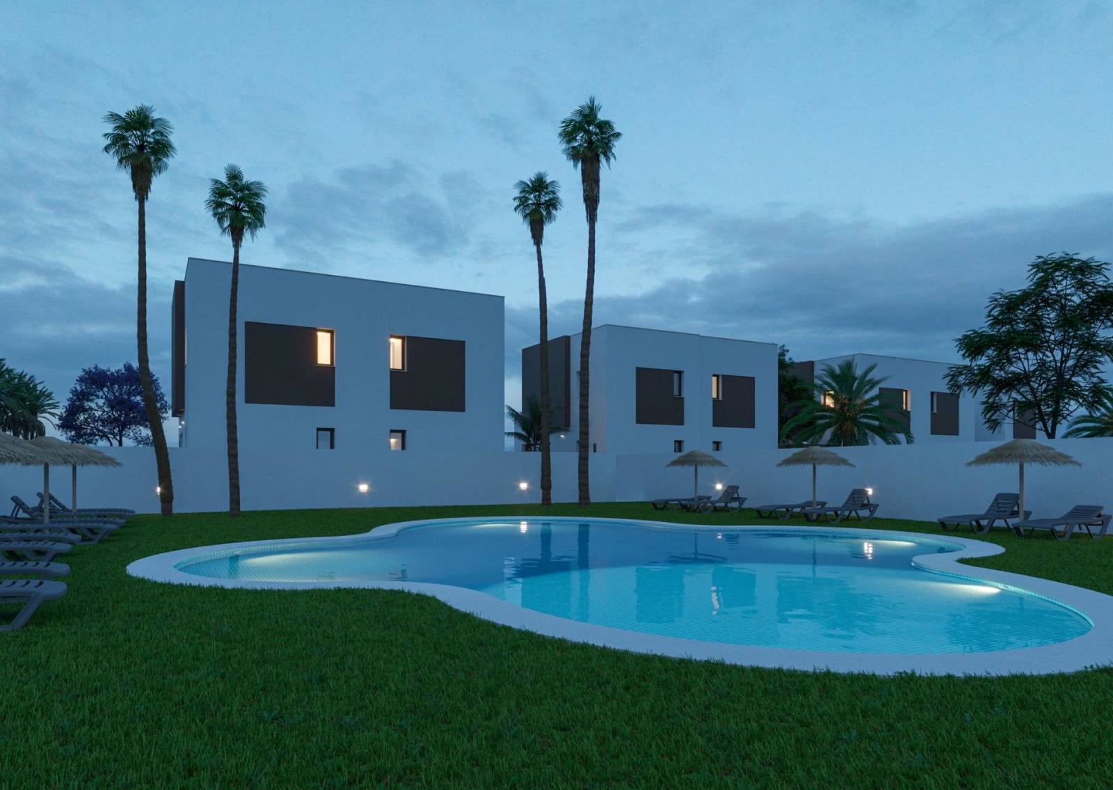 Nybygg villa med takterrasse – Gangavstand til strand, bilde 1