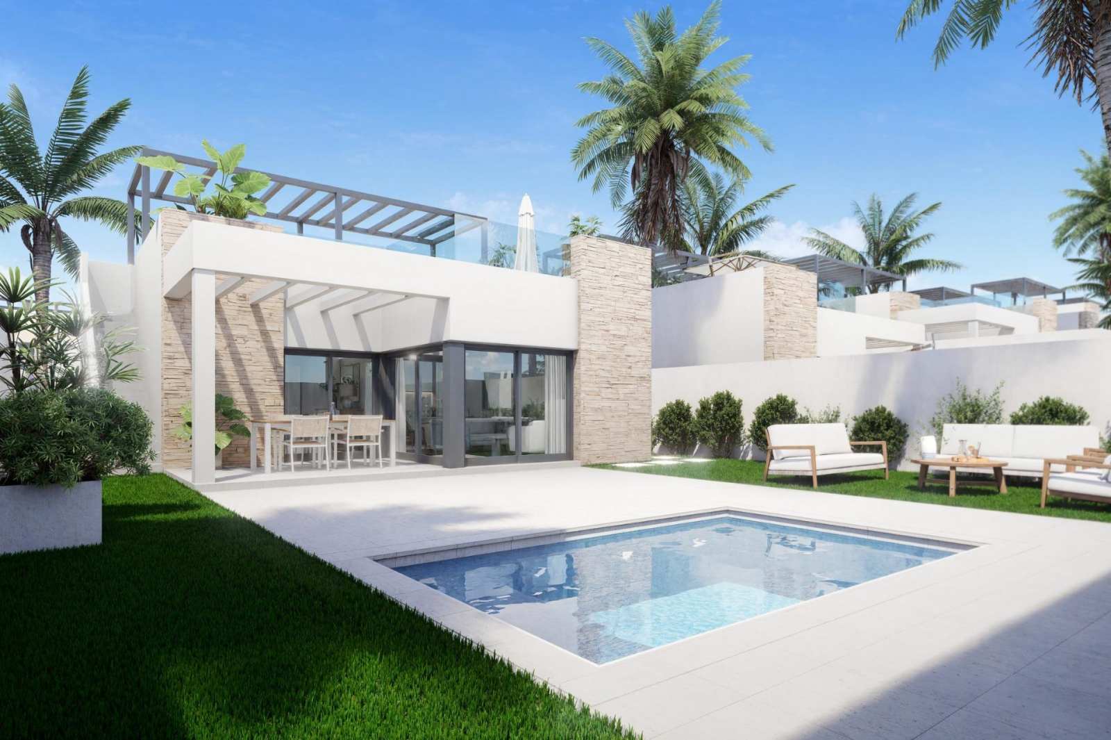 Nybygd villa med takterrasse og privat basseng, bilde 1