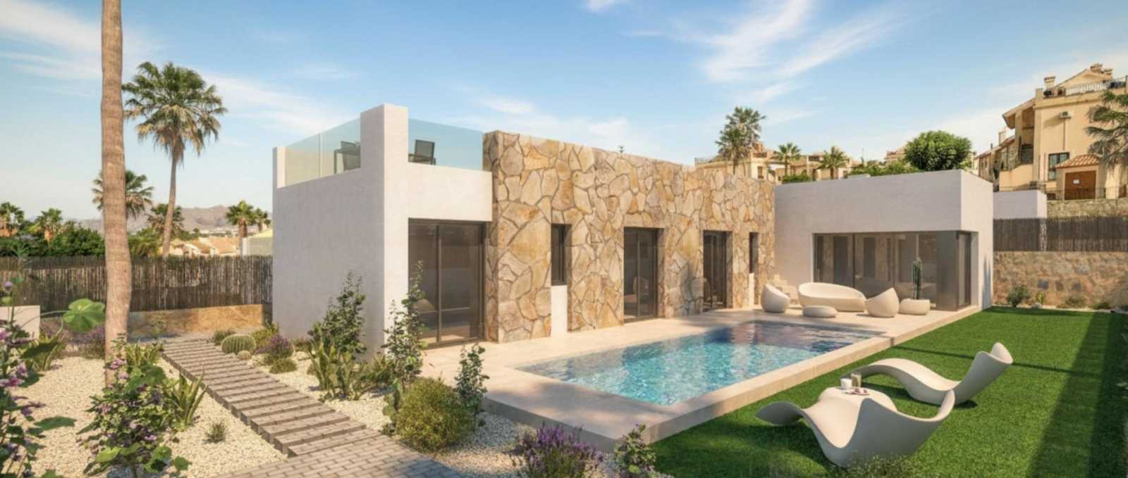 Nybygd villa med takterrasse – Privat basseng og 3 soverom, bilde 1