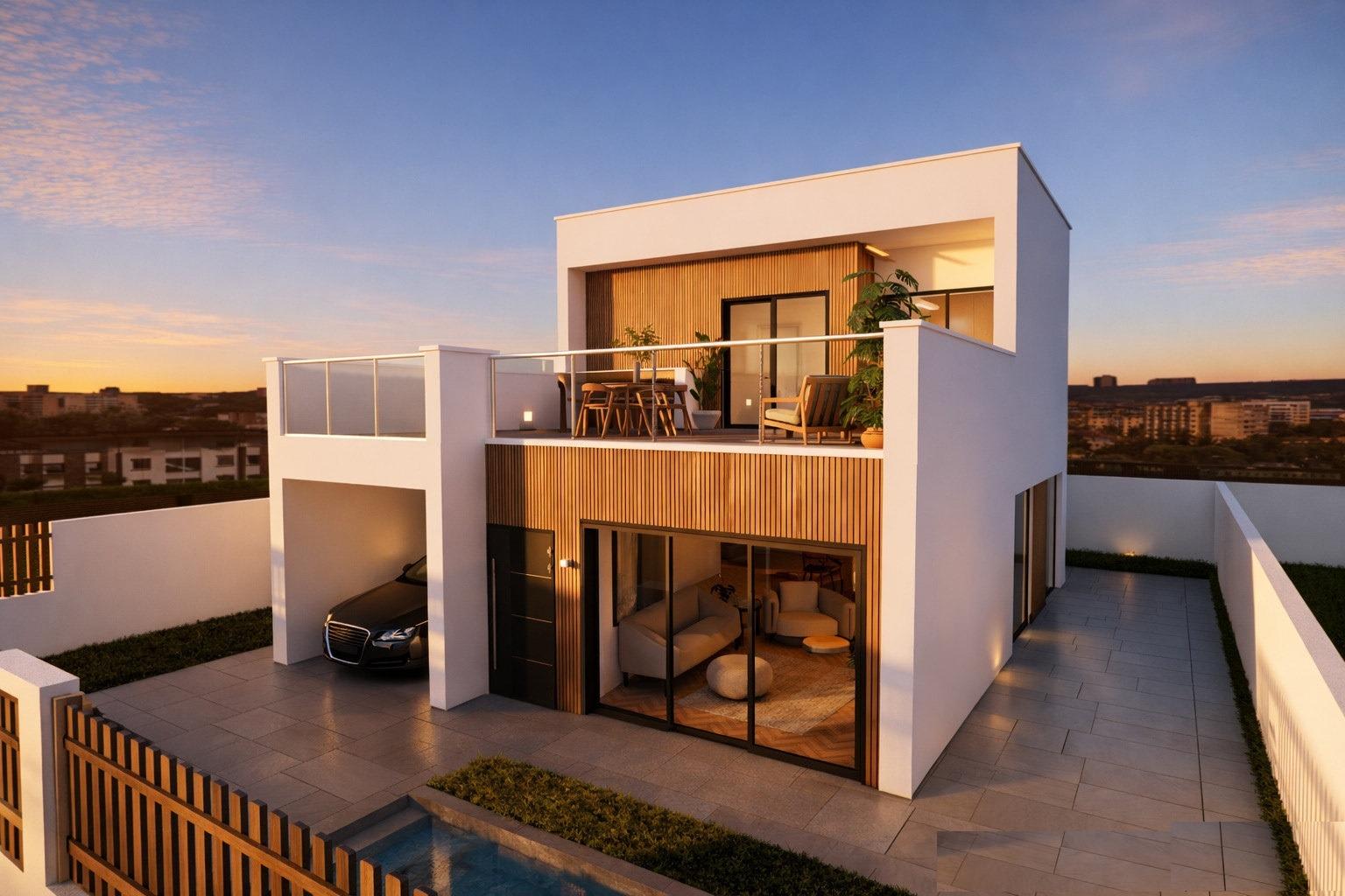 Ny villa med takterrasse – Privat basseng, bilde 1