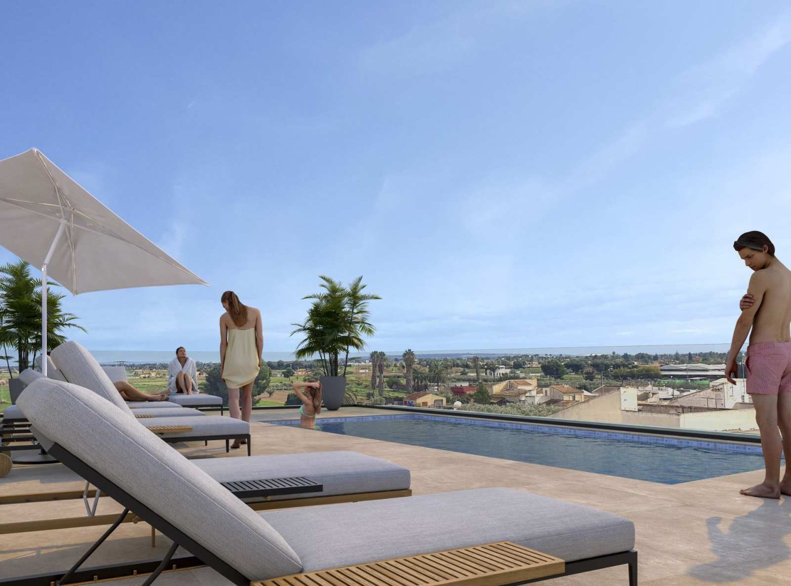 Ny leilighet med takterrasse – Felles basseng og 2 soverom, bilde 1