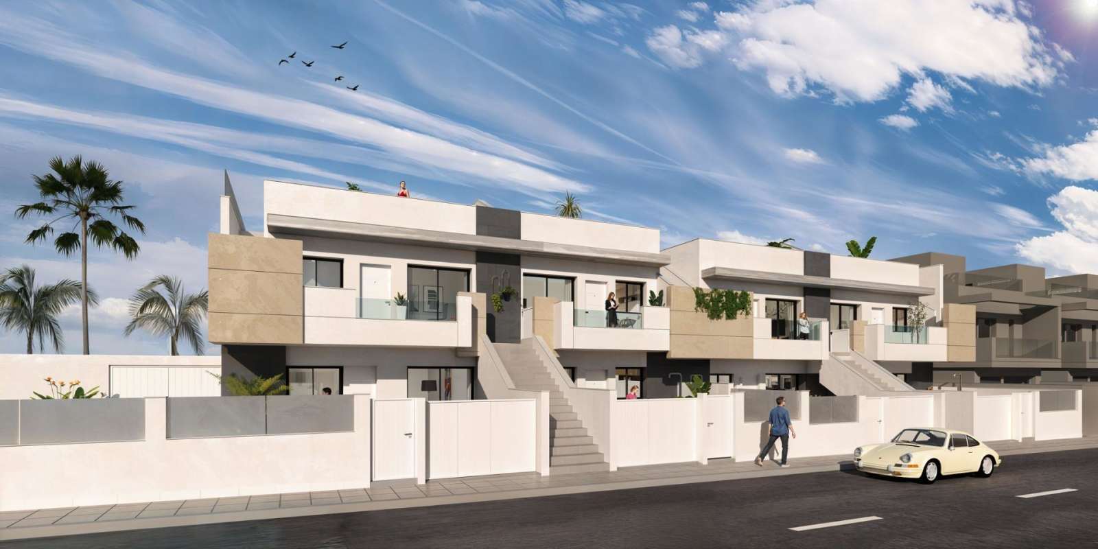 Nybygd rekkehus med takterrasse og privat basseng, bilde 1