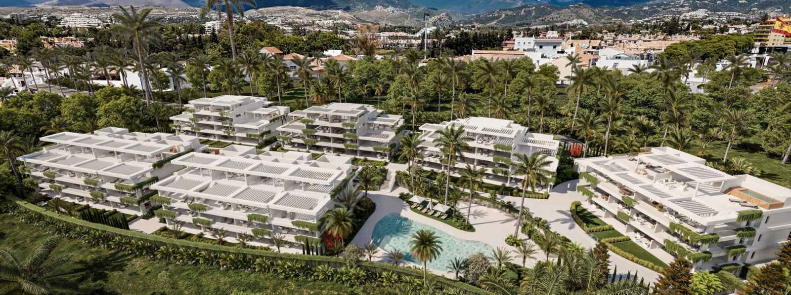 Nybygd leilighet med takterrasse og privat basseng – 400 meter fra stranden, bilde 1