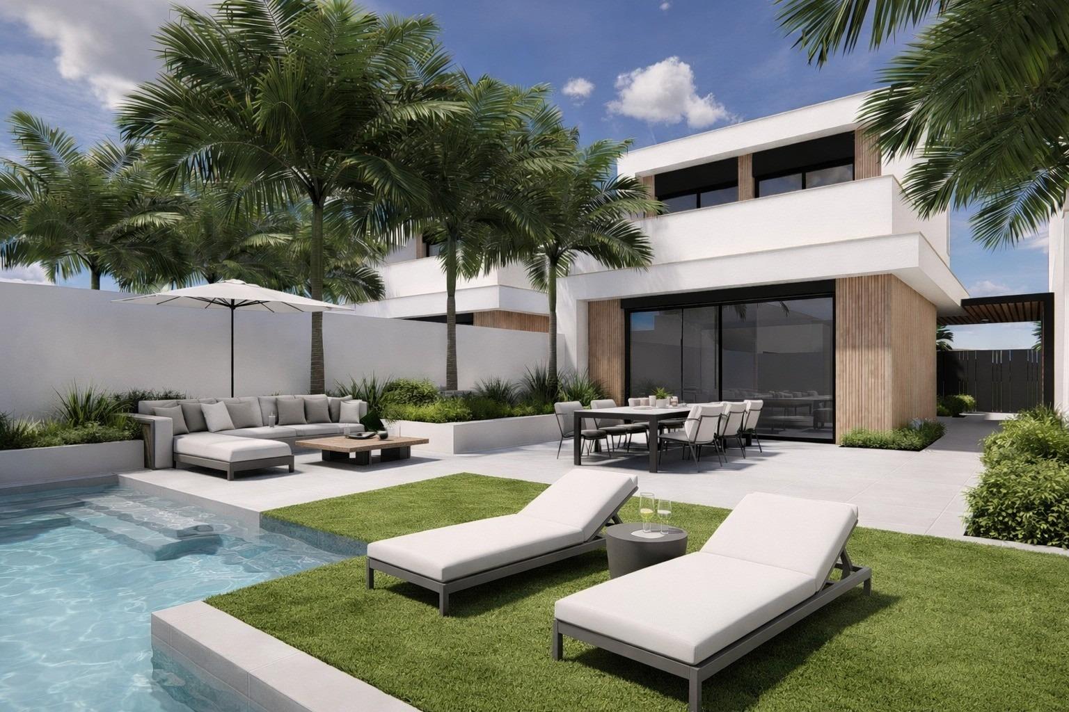 Fantastisk villa med privat basseng og takterrasse – Nybygg nær golf og strand, bilde 1