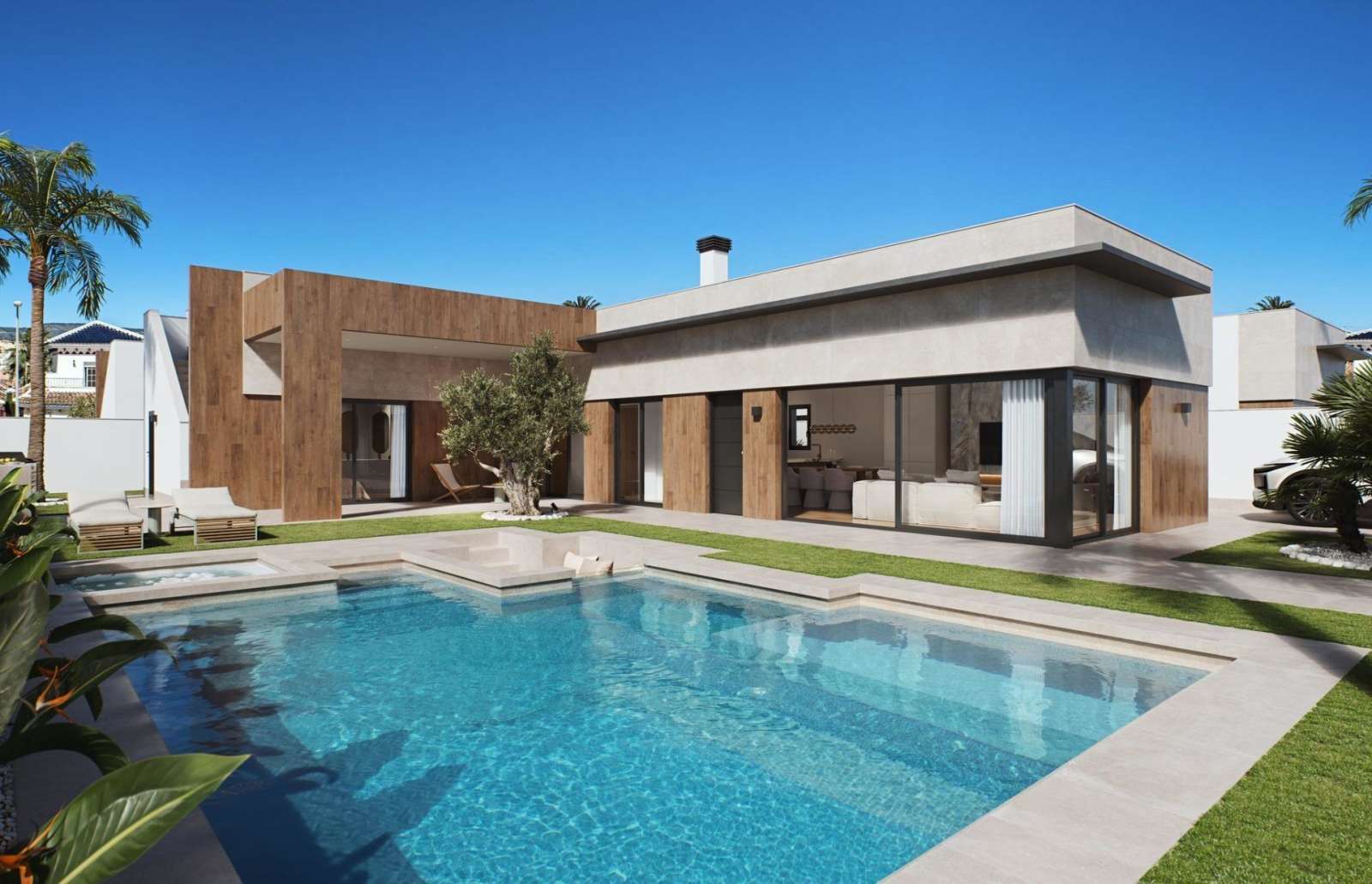 Nybygd villa med takterrasse og privat basseng – 3 soverom og 500 m² tomt, bilde 1