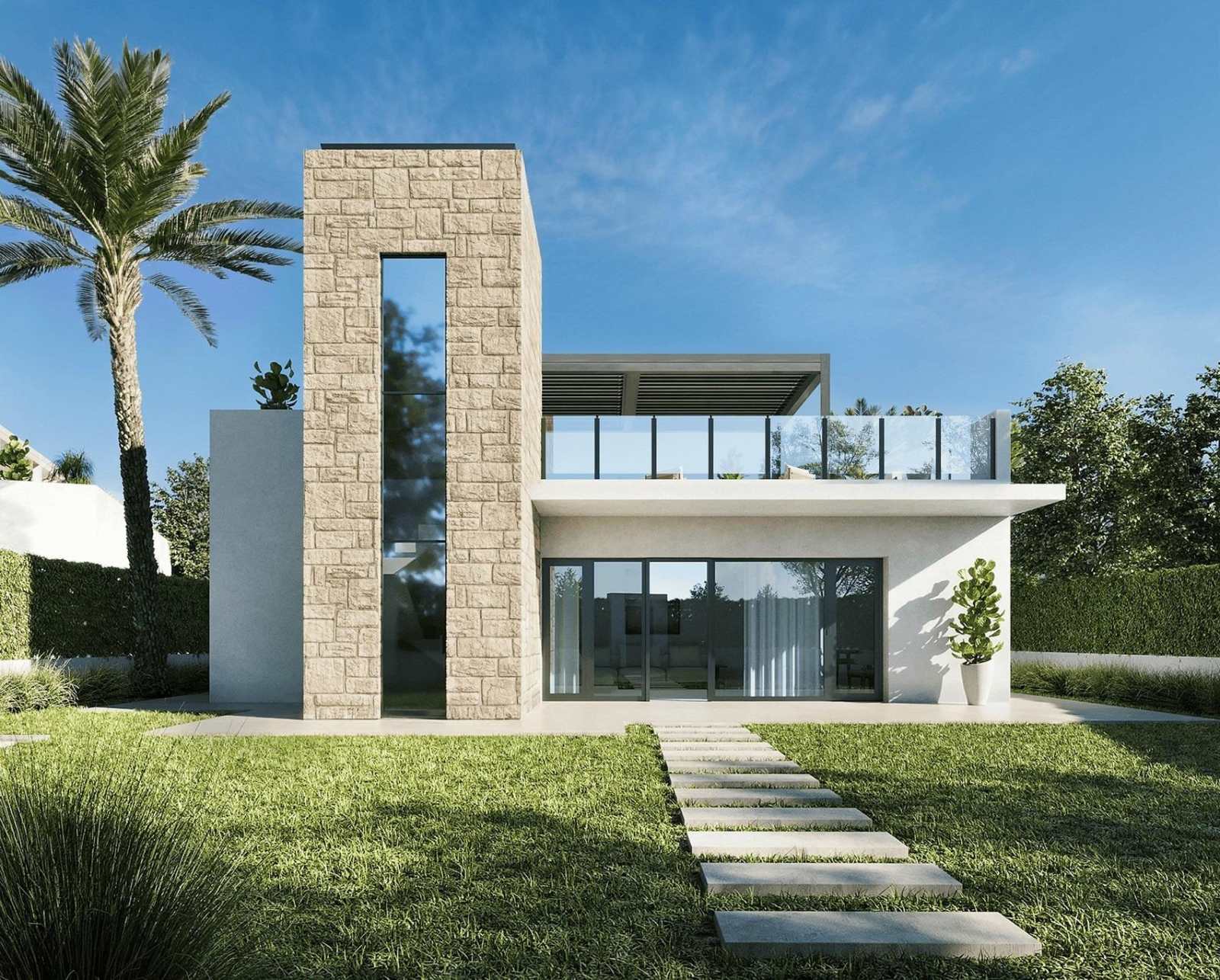 Nybygd villa med takterrasse – Privat basseng og 3 soverom, bilde 1