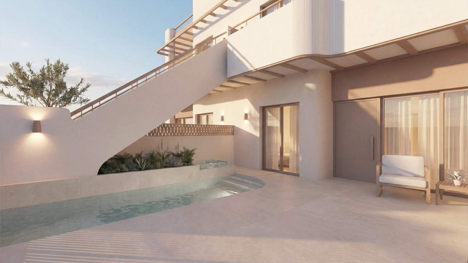 Nybygde bungalowleiligheter – Takterrasse og privat basseng, bilde 1