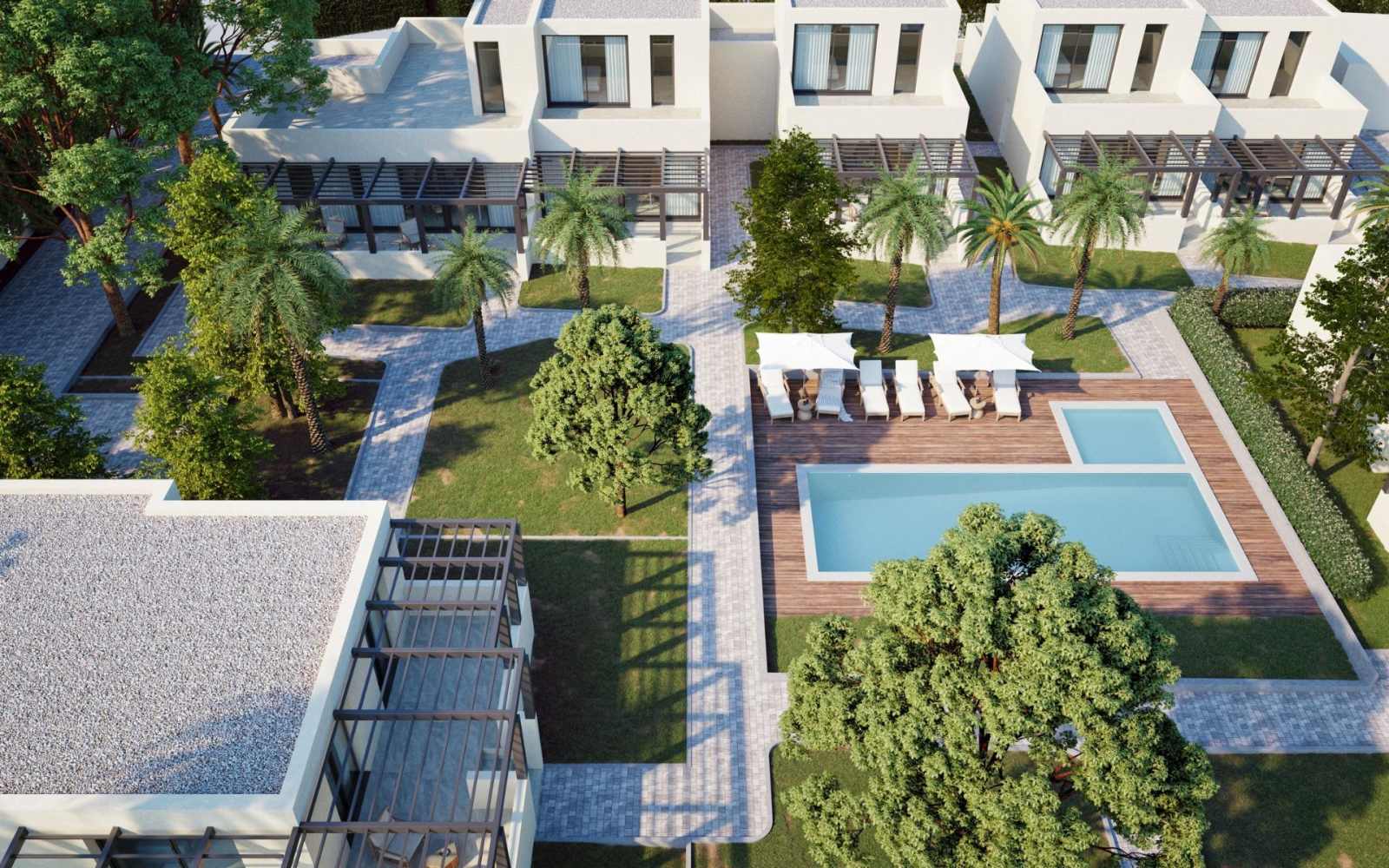 Nybygd villa med turistlisens – Privat hage og fellesbasseng, bilde 1