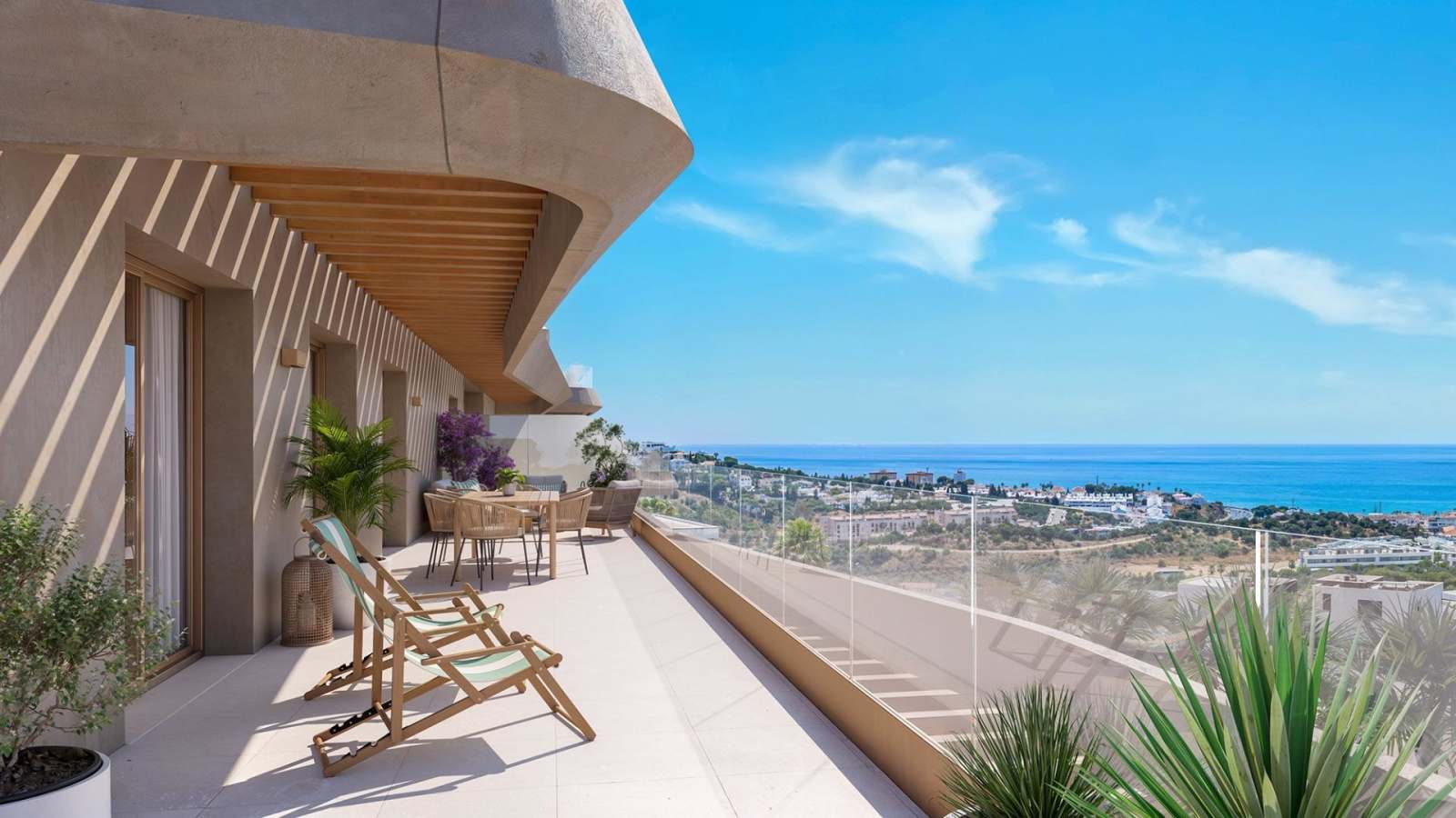 Ny leilighet med havutsikt – Privat terrasse og fellesbasseng, bilde 1
