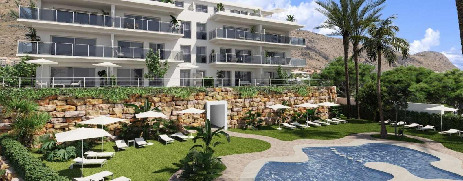 Ny leilighet med takterrasse og havutsikt – Fellesbasseng og 1 soverom, bilde 1