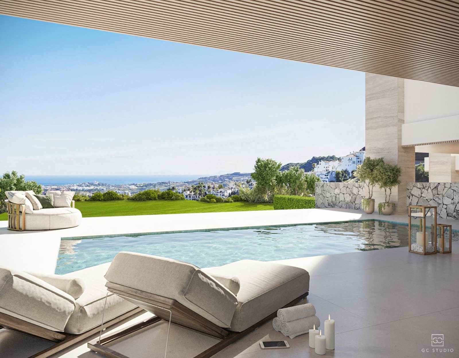Eksklusiv villa med havutsikt – Takterrasse og privat basseng, bilde 1