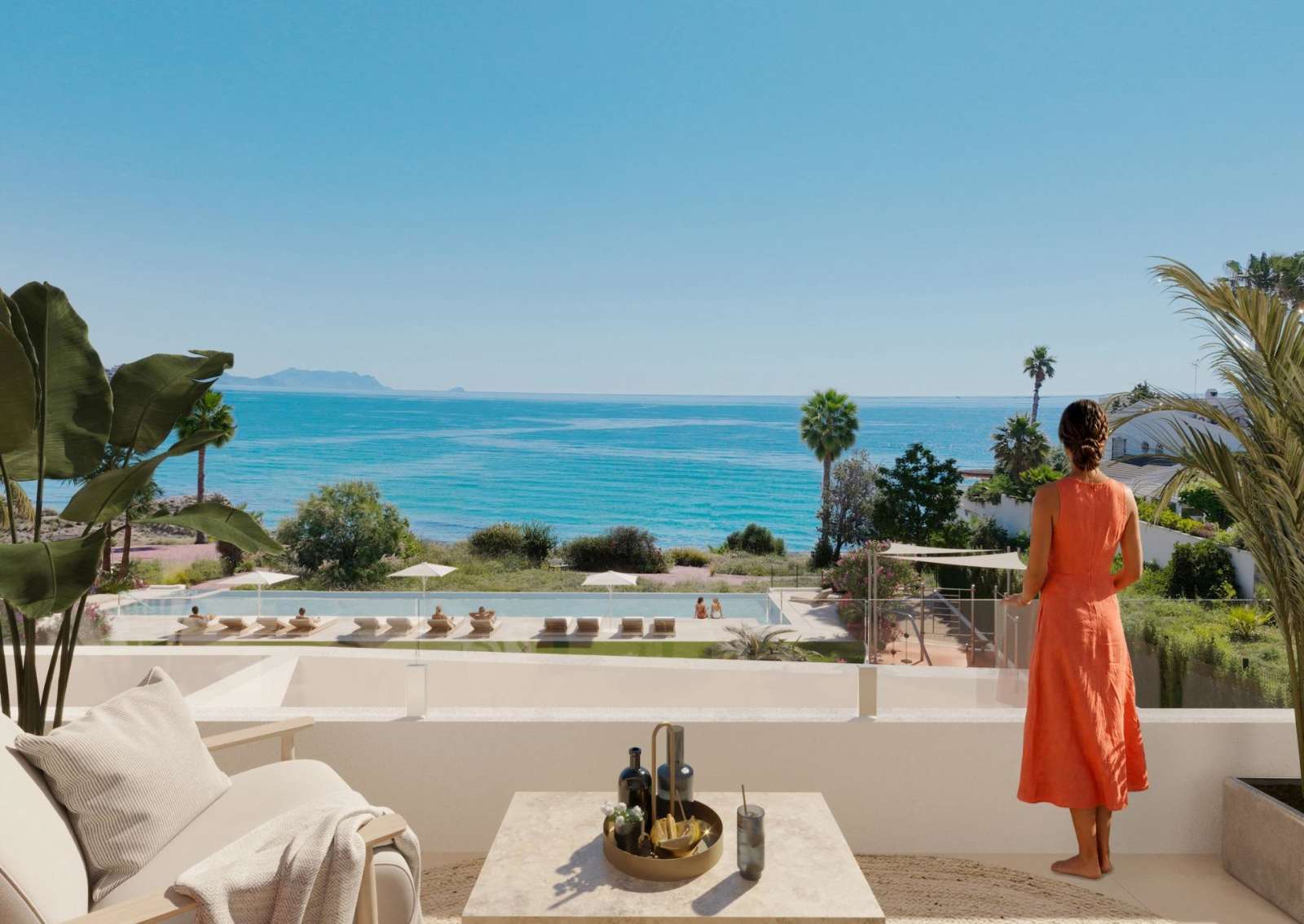 Nybygd villa med takterrasse – Førstelinje og havutsikt, bilde 1
