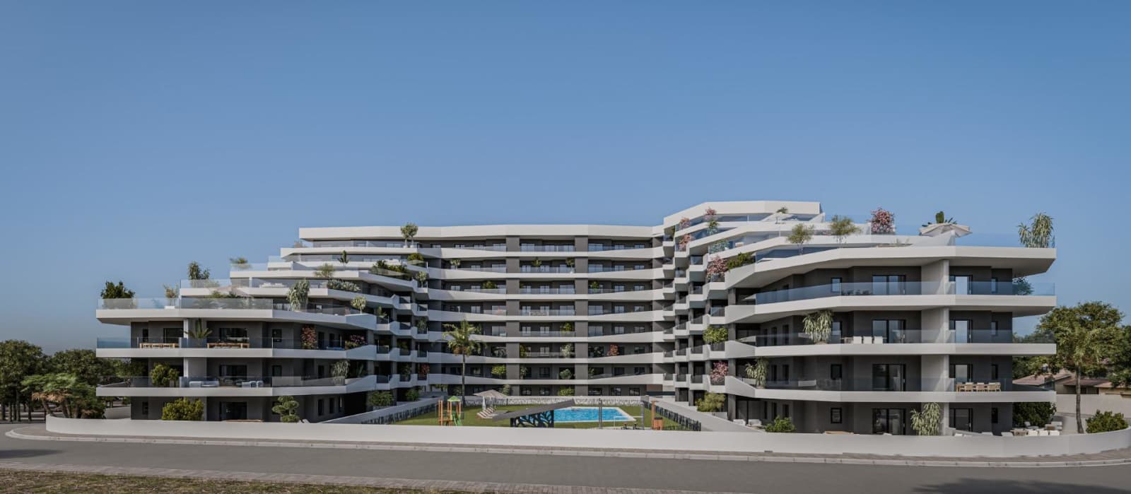 Ny leilighet med fellesbasseng - Terrasse 59 m² og heis, bilde 1