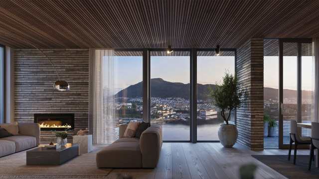 Illustrasjon Belysning i moderne stue