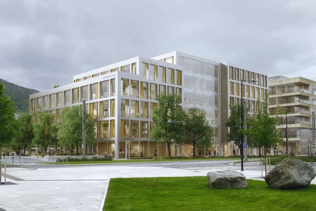 Klikk for å se større bilde Nytt stort næringsbygg på Minde