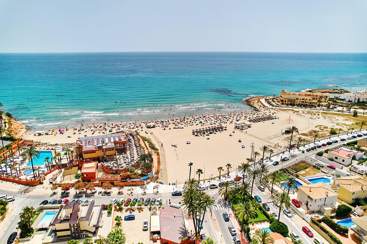 Aerial view of La Zenia beach on Costa Blanca South
