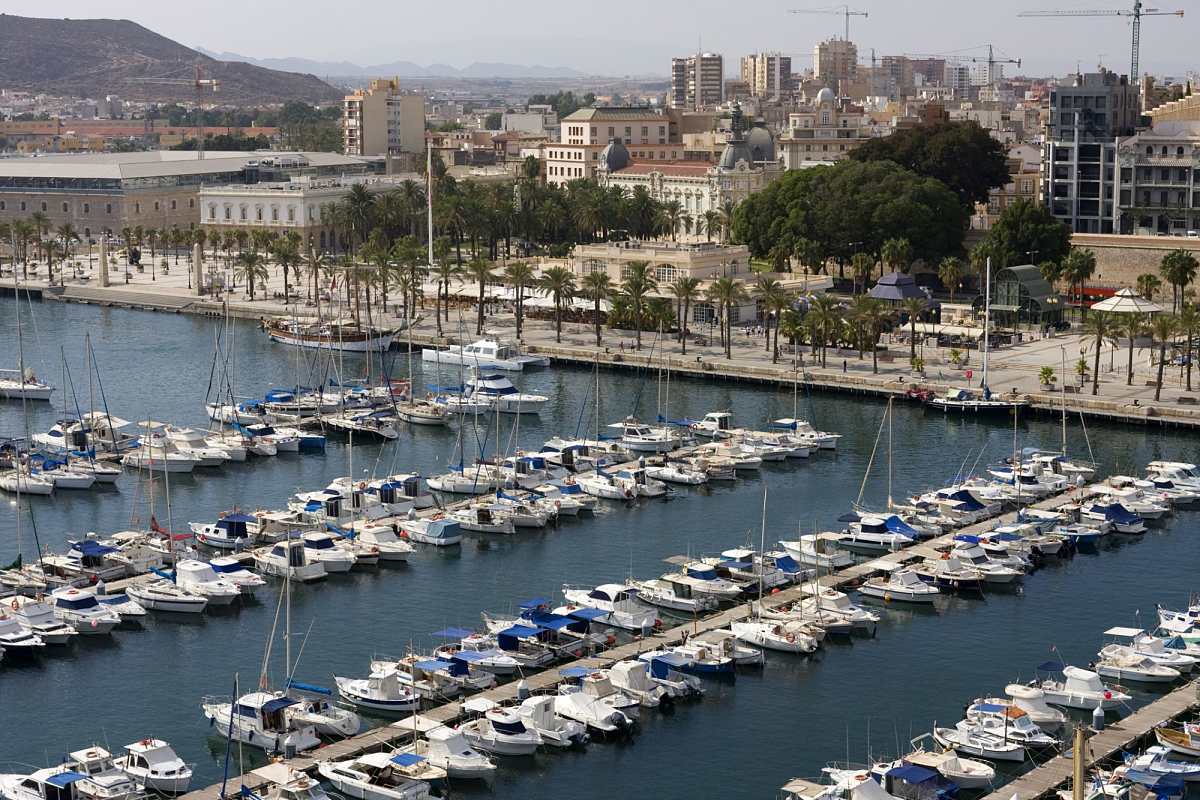 Cartagena harbour and old town on Spain's Costa Cálida