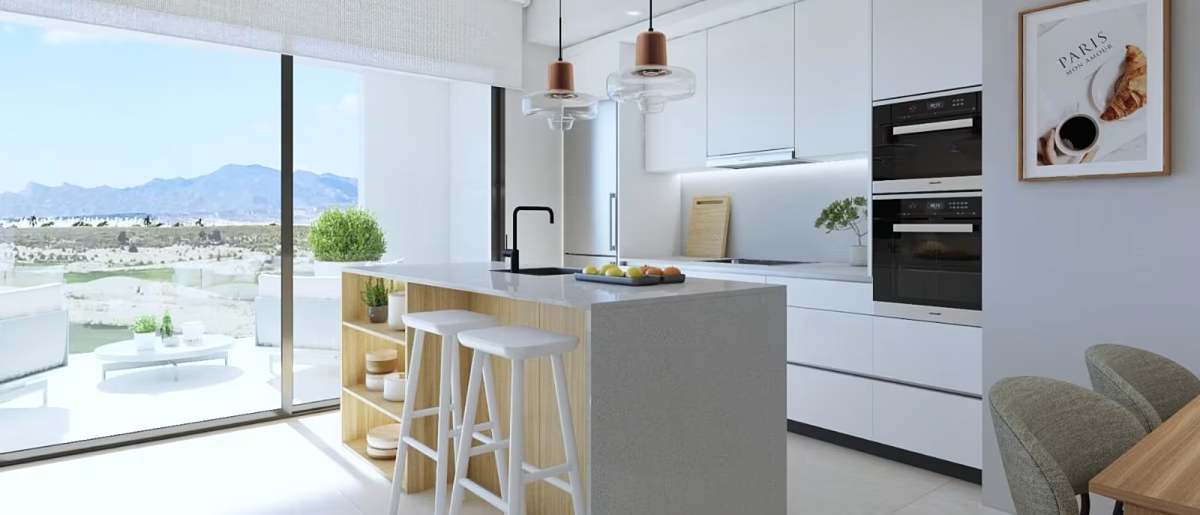 Moderne renovert kjøkken i en spansk leilighet