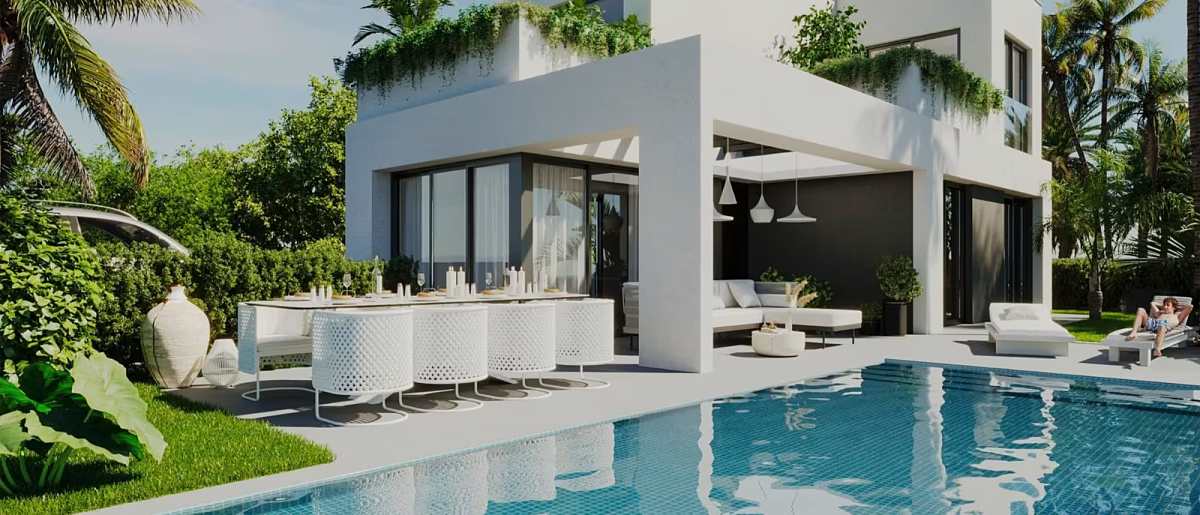 Outdoor terrace of a modern apartment near La Zenia