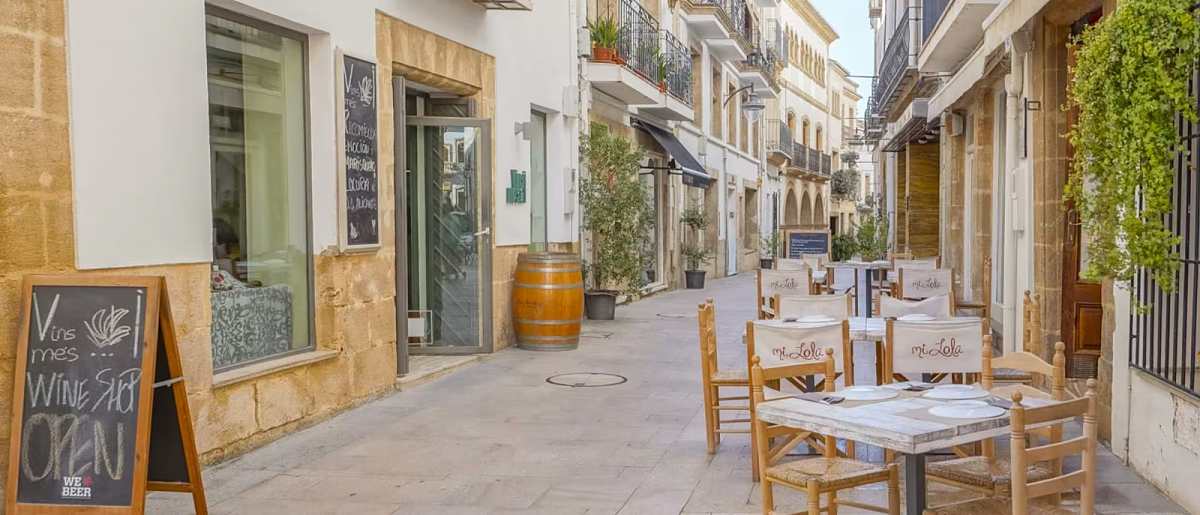 The charming old town of Jávea with traditional architecture and local shops
