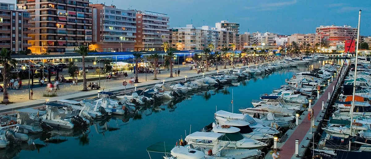 Apartment buildings in Santa Pola near the seafront