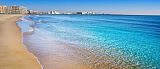 Sandy beach in Santa Pola with clear Mediterranean water