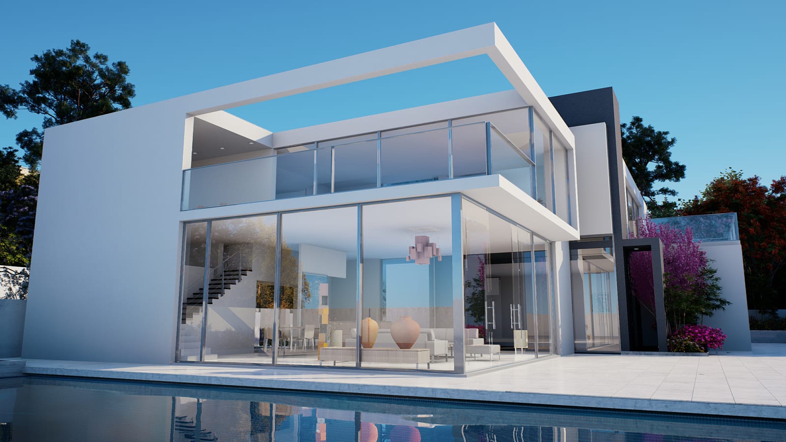 Luksuriøs moderne villa med basseng