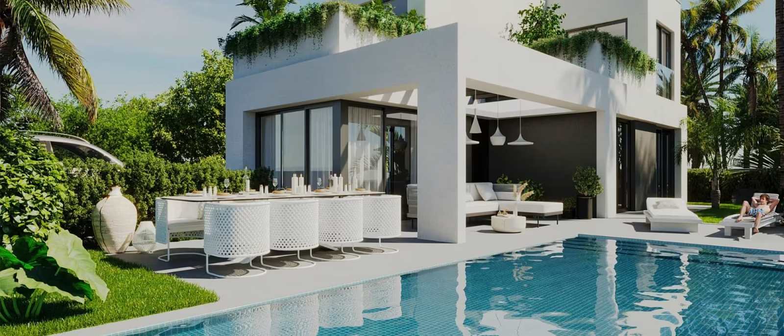 Villa española con piscina que ilustra la planificación del impuesto sobre el patrimonio para propietarios de la UE