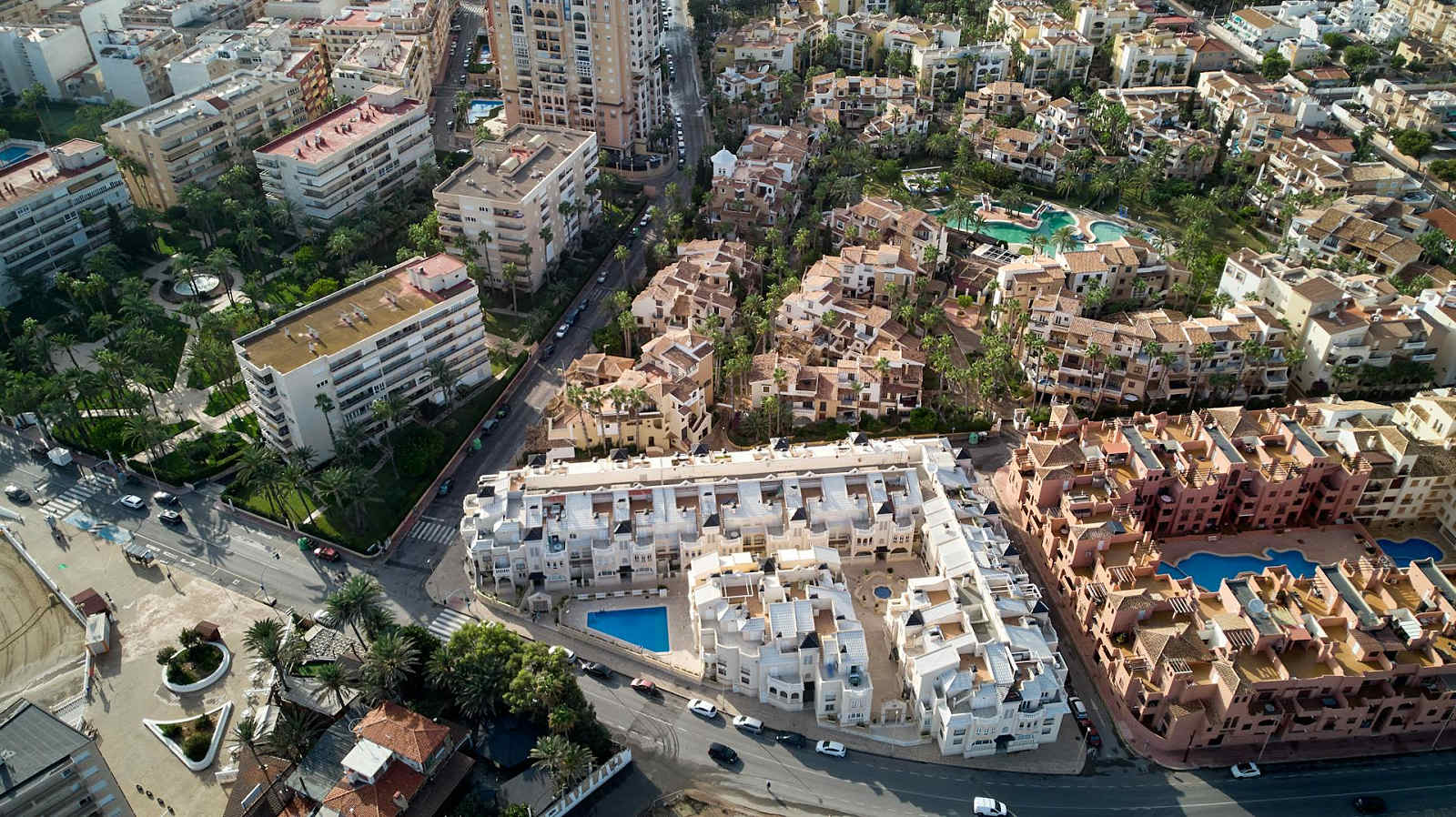 Aerial view of Torrevieja urbanization and dense apartment supply