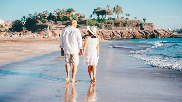 Mediterranean beach with clear blue water