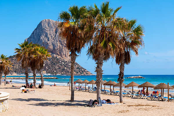 Calpe beach with Penon de Ifach rock