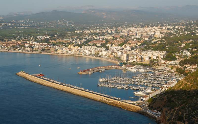 Havnen i Jávea sett ovenfra