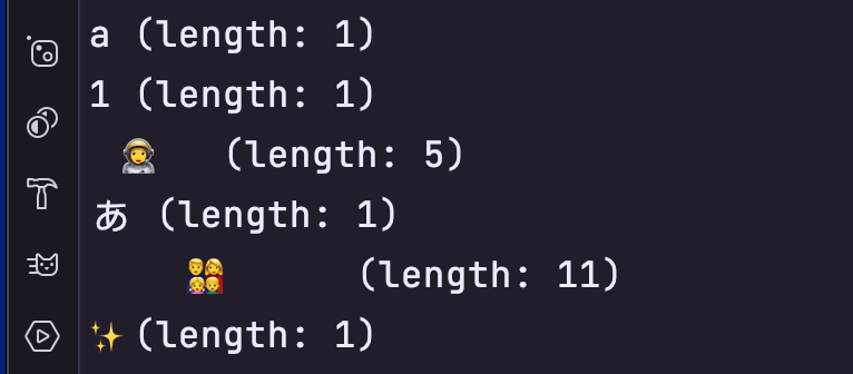 JetBrains Rider console output with lengths