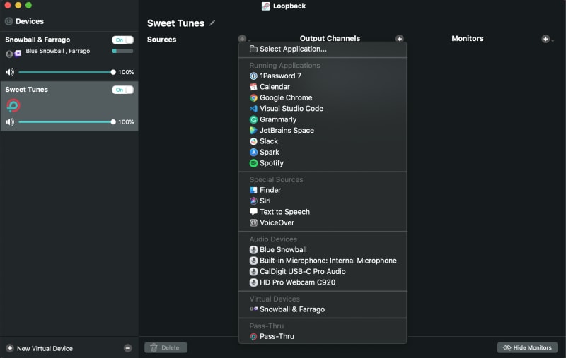 loopback interface inputs