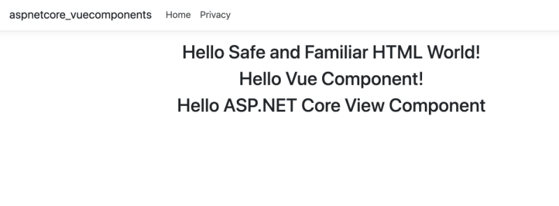 vue component in asp.net core project