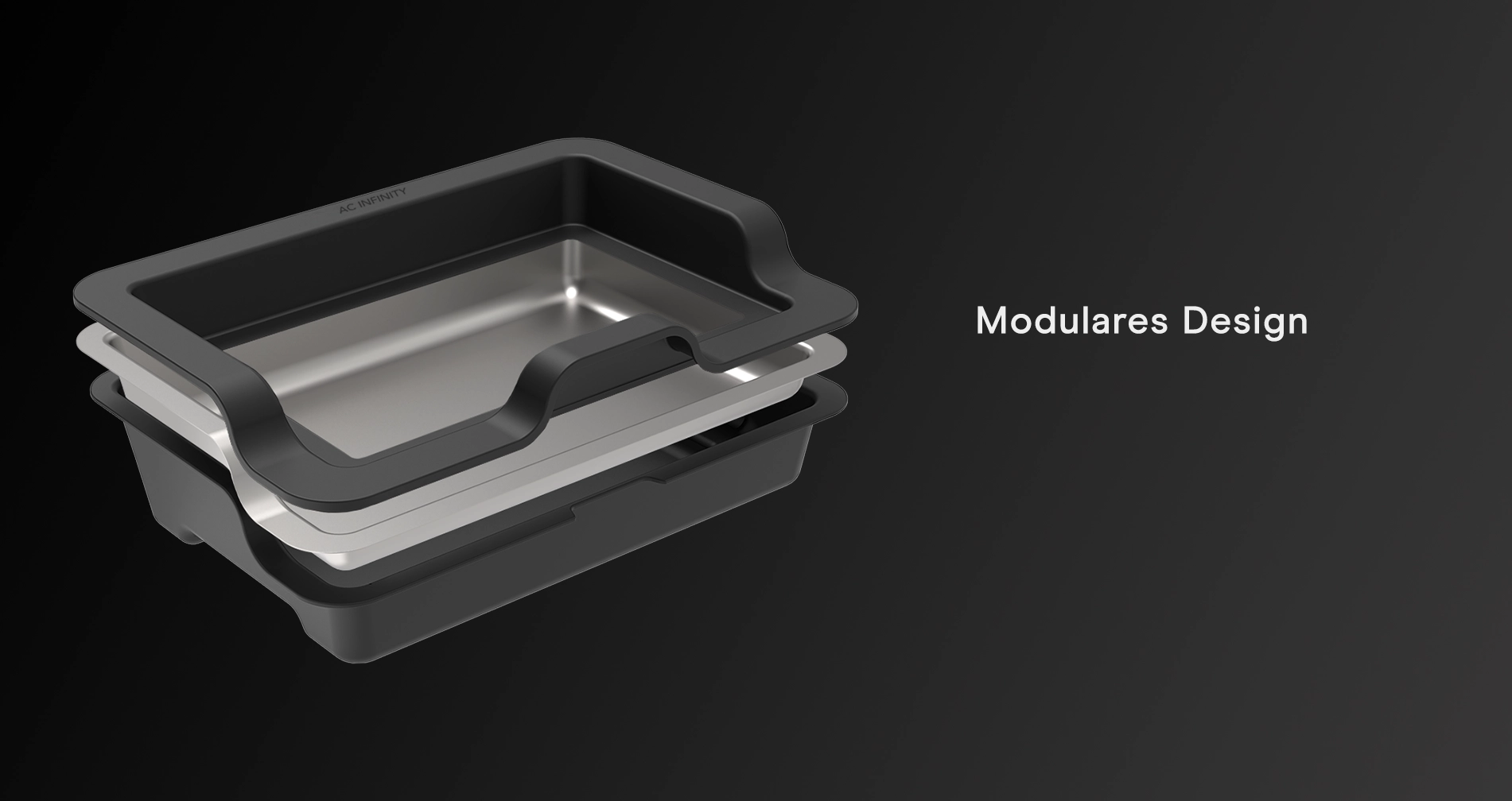 Large Trim Tray System Exploded view of trim trays