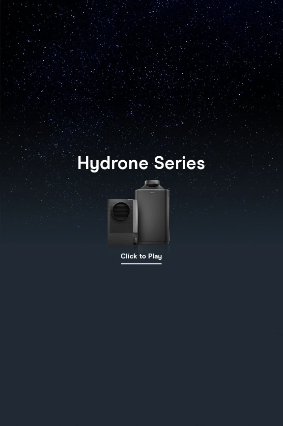 Hydrone Series overview video poster with product hero on blue background.