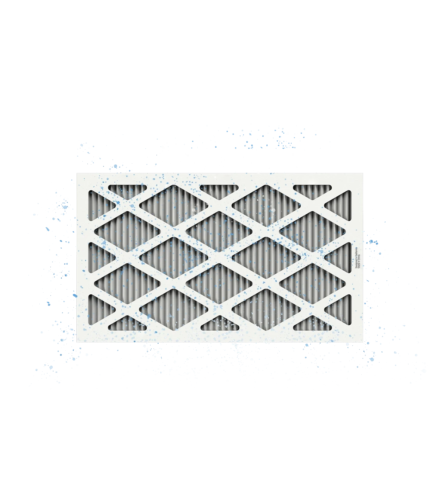 Close-up of the high-efficacy pleated filter showing the reinforced diamond-mesh structure.