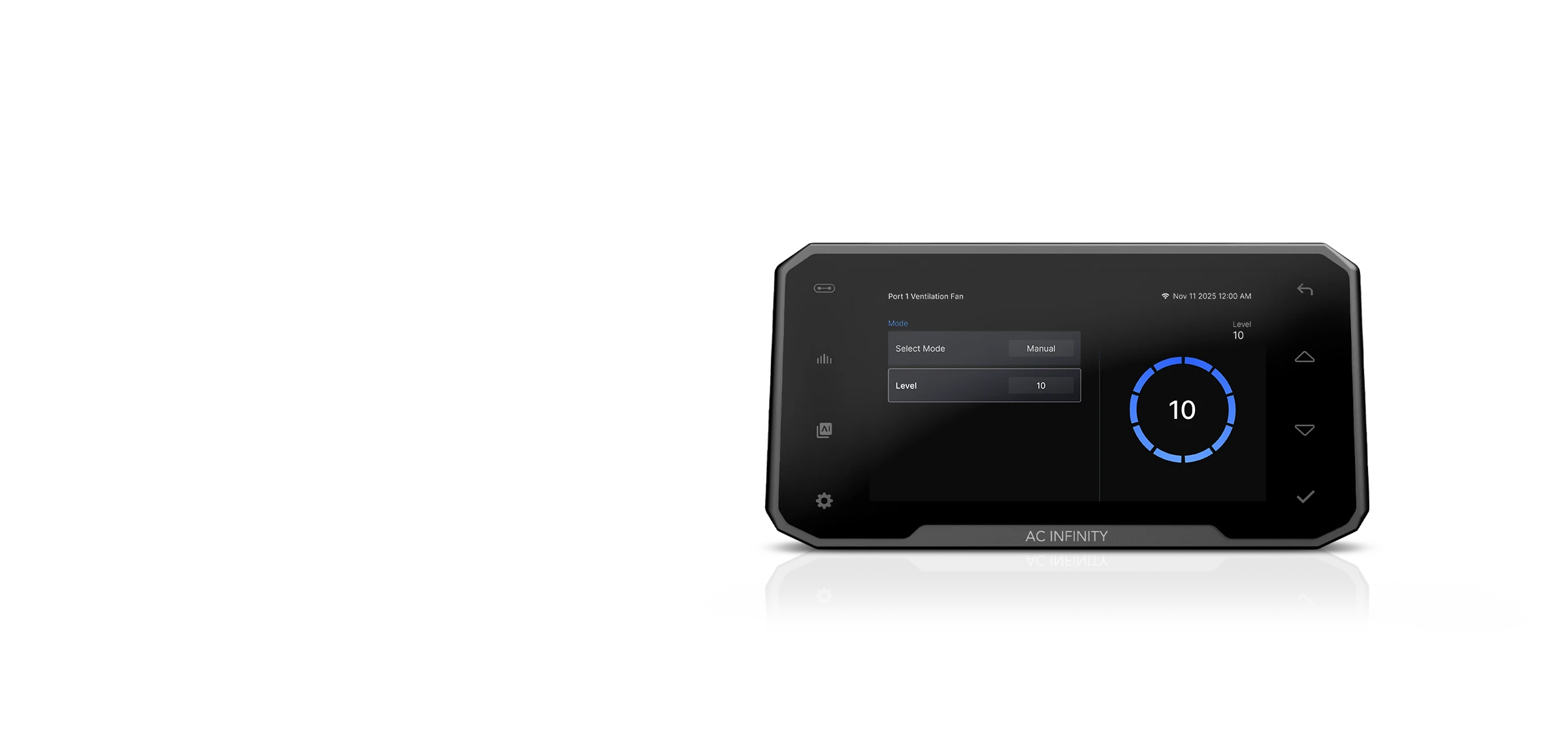 Cloudcom 6 — Port 1 Ventilation Fan in Manual mode at Level 10