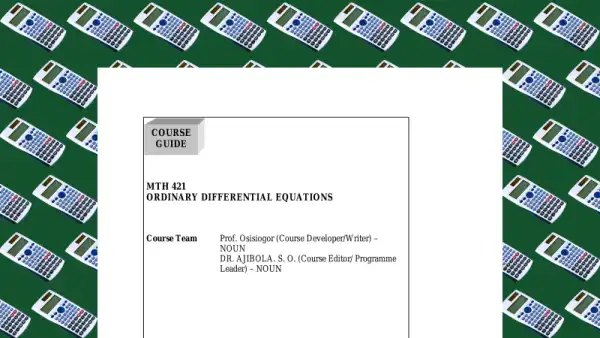Ordinary Differential Equations: Theory and Methods Cover