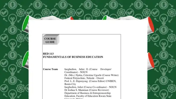 Fundamentals of Business Education (BED 113) Cover