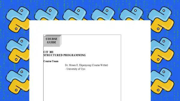 Structured Programming Concepts in C Cover