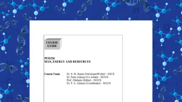 Energy, Resources and Humans: An Overview Cover