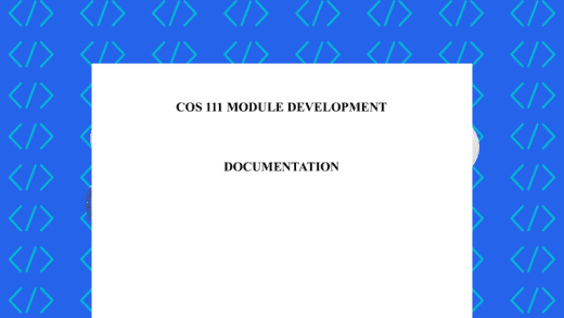 Documentation for Project Defence - COS 121 Module Cover