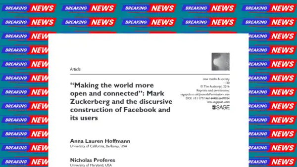 Facebook's Discourse and User Identity Analysis Cover