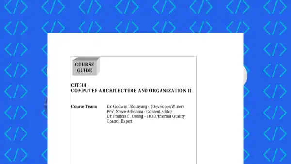 Computer Architecture and Organization II Cover