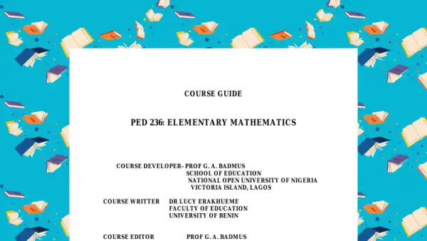 Foundations of Elementary Mathematics Course Guide Cover